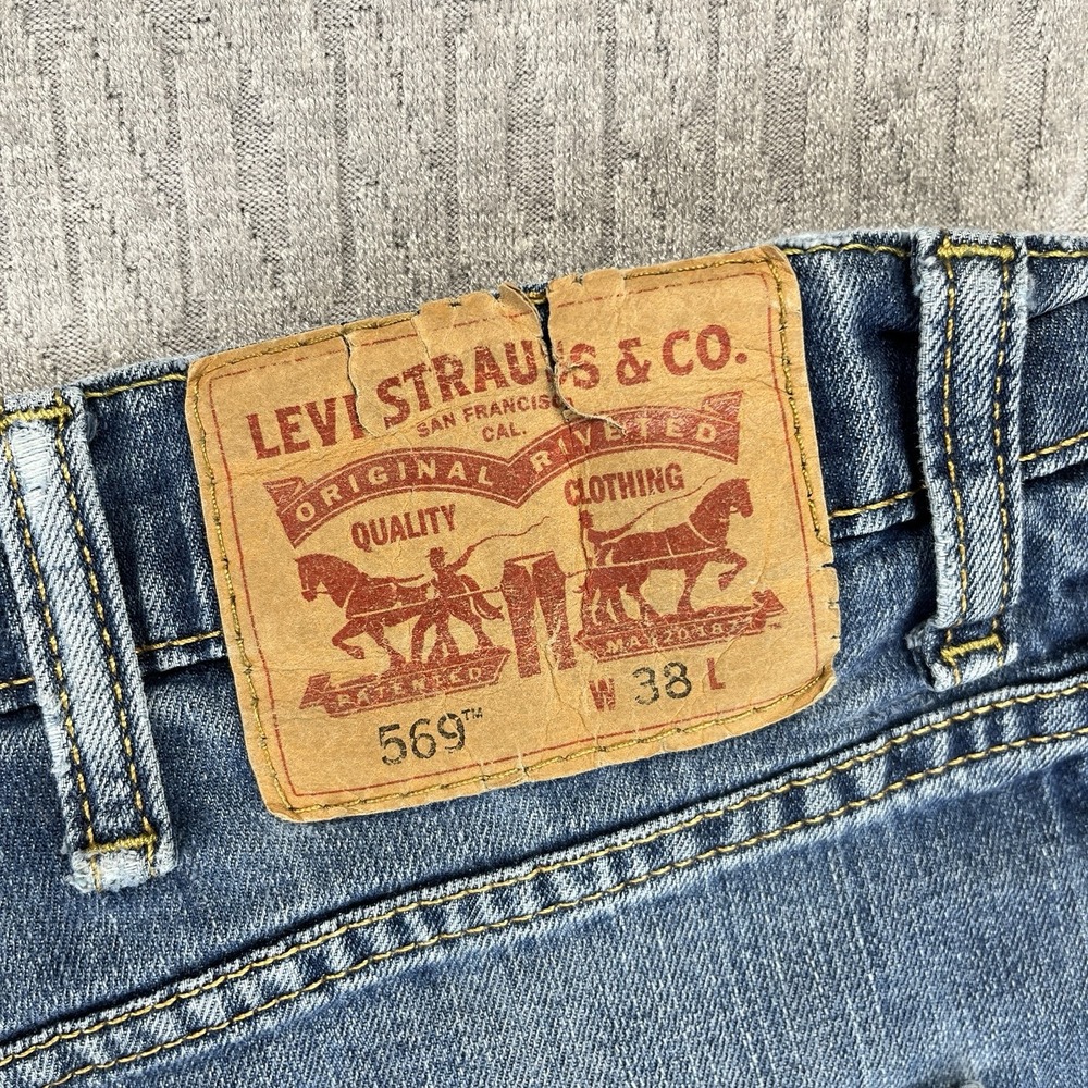 Levi's 569 baggy wide leg loose Men (38X11) grunge Summer relaxed Jeans shorts